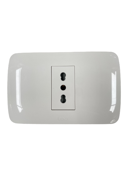 TOMA CORRIENTE SIMPLE 10/16 Amp 250V BLANCO